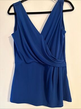 H&M Blue Draped V-Neck Women's Dress Top